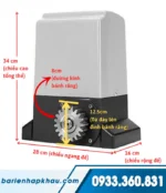 Cổng lùa tự động YH800, kích thước 28x16x34cm, phù hợp cho nhà ở và doanh nghiệp.