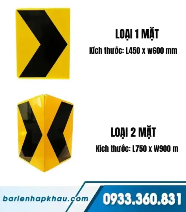 Biển hướng dẫn giao thông dạng mũi tên, cảnh báo rẽ trái hoặc phải.